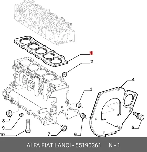 Прокладка ГБЦ LANCIA 55190361
