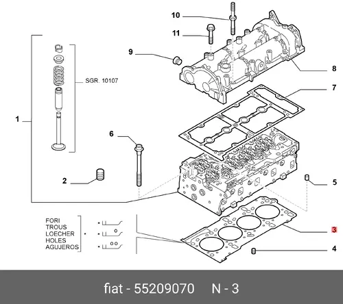 Прокладка ГБЦ LANCIA 55209070