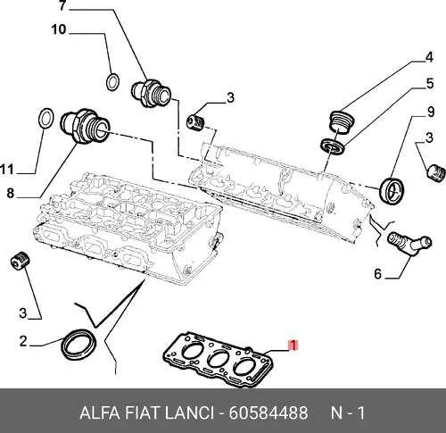Прокладка ГБЦ LANCIA 60584488