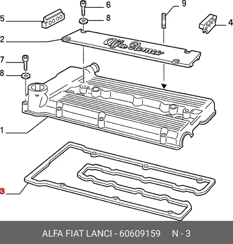 Прокладка клапанной крышки LANCIA 60609159