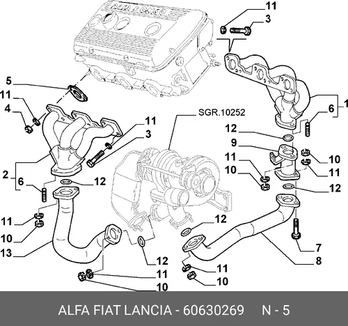 Прокладка коллектора LANCIA 60630269
