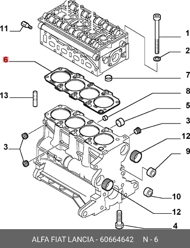 Прокладка ГБЦ LANCIA 60664642