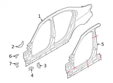 41007488119 Кронштейн крыла Л Пд 4 BMW