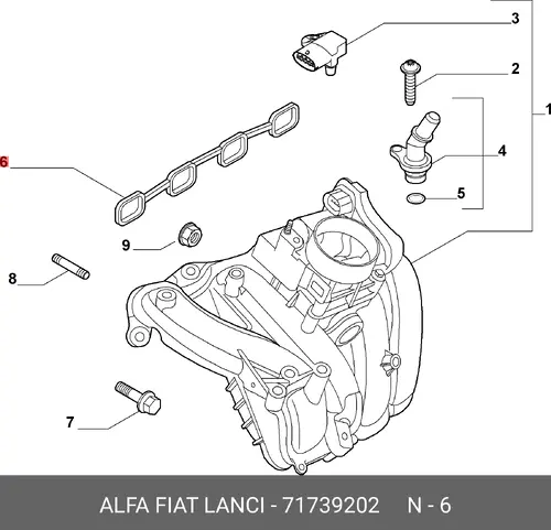 Прокладка коллектора LANCIA 71739202
