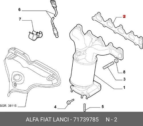 Прокладка коллектора LANCIA 71739785