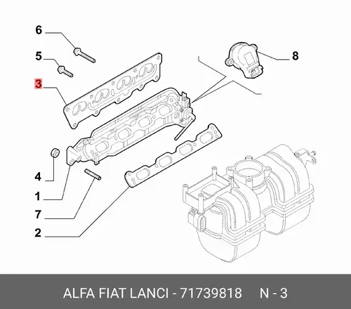 Прокладка коллектора LANCIA 71739818