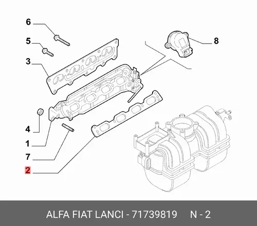 Прокладка коллектора LANCIA 71739819