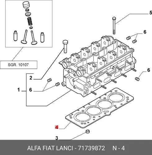 Прокладка ГБЦ LANCIA 71739872