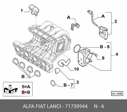 Прокладка коллектора LANCIA 71739944