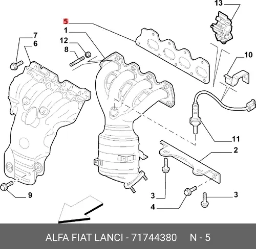 Прокладка коллектора LANCIA 71744380