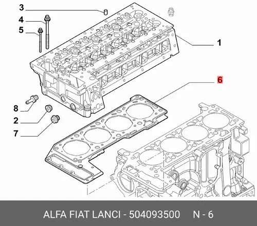 Прокладка ГБЦ LANCIA 504093500