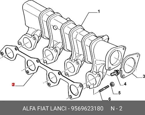 Прокладка коллектора LANCIA 9569623180