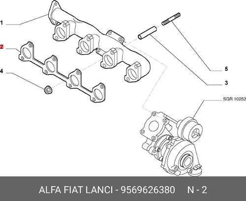 Прокладка коллектора LANCIA 9569626380
