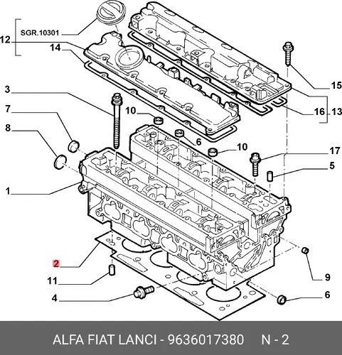 Прокладка ГБЦ LANCIA 9636017380