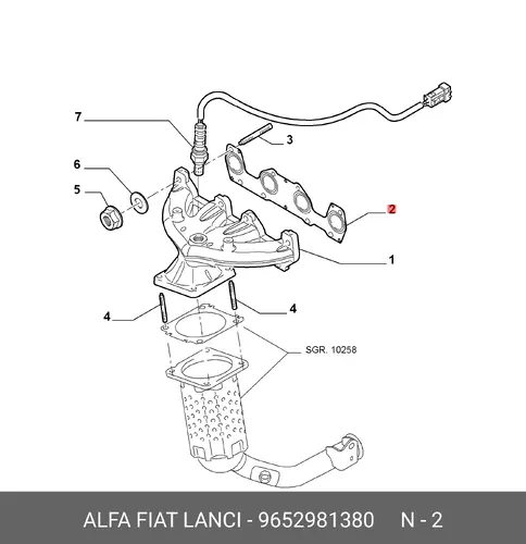 Прокладка коллектора LANCIA 9652981380