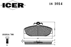 Тормозные колодки дисковые ICER 181014