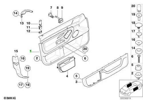 Обшивка двери П Пд 51418226972 BMW
