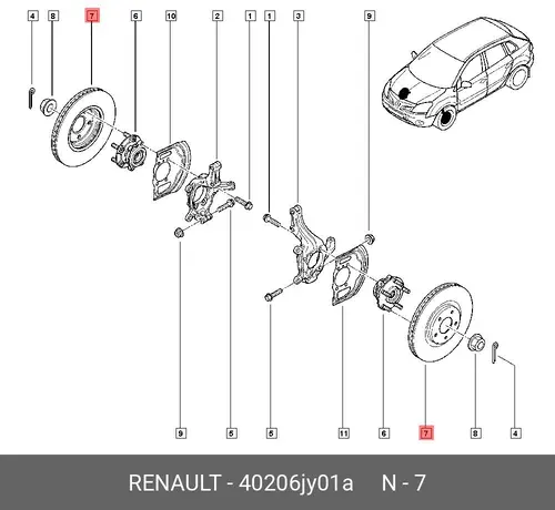 Тормозной диск RENAULT 40206JY01A