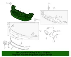 Решетка радиатора HONDA 71121T3WJ52