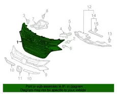Решетка радиатора HONDA 71121T7WA00