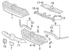 Решетка радиатора HONDA 71121TLAA10