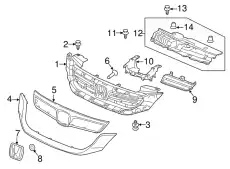 Решетка радиатора HONDA 71121T3ZA01