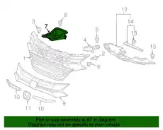 BEAM, FR. GRILLE CEN 71150T7JH00 HONDA