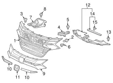BEAM, R. FR. GRILLE 71151T7JH00 HONDA