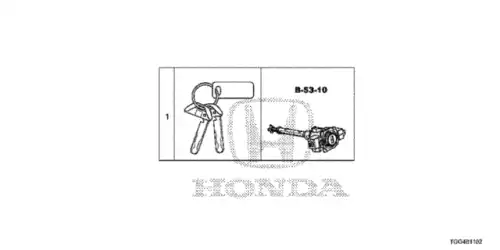CYLINDER SET, KEY 06350TBAA31 HONDA