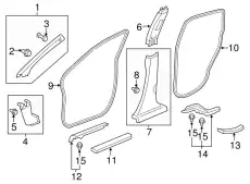 GARNISH ASSY., R. FR 84101T0AA21ZB HONDA