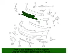 GRILLE, FR. BUMPER C 71107SVAA50 HONDA