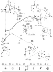 шланг тормозной 587323E200DS MOBIS