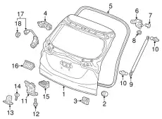 LOCK ASSY., TAILGATE 74800T7YK01 HONDA