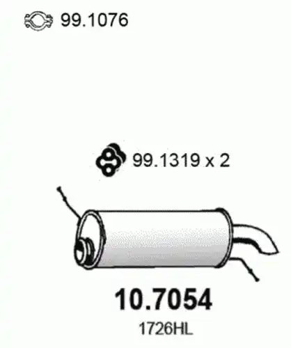 Глушитель (задняя часть) 10.7054 ASSO
