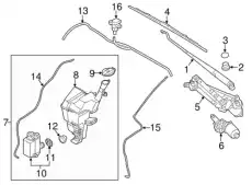 RESERVOIR & PUMP ASSY-WASHER 986101W010 MOBIS