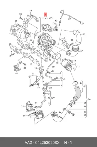 TURBOLADER 04L253020SX VAG
