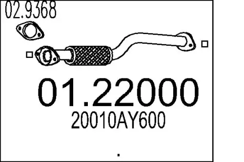 Гофра глушителя MTS 01.22000 L= d=