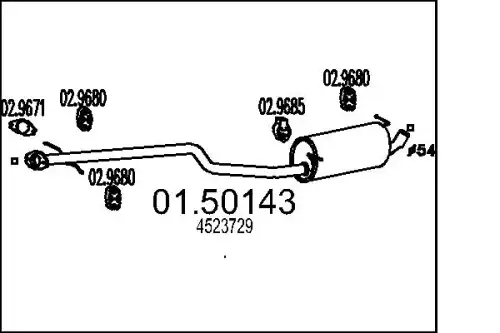 глушитель средняя часть Ford 01.50143 MTS