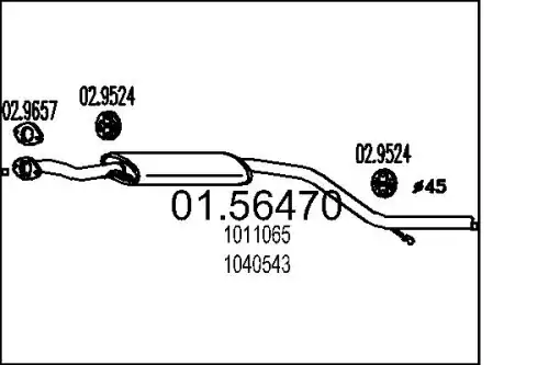 глушитель средняя часть Ford 01.56470 MTS