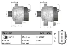 Alternator Case International 90A DAN2013 DENSO