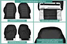 Чехлы Hyundai Solaris, 2011-2017, жаккард черный/серый HND1-2 DEFLY