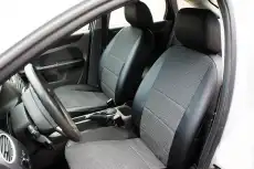 Чехлы Ford Focus 2, экокожа черная/жаккард темно-серый FR1-2C DEFLY