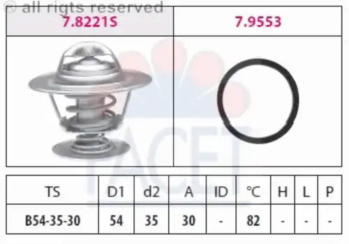 Термостат системы охлаждения FACET 7.8221