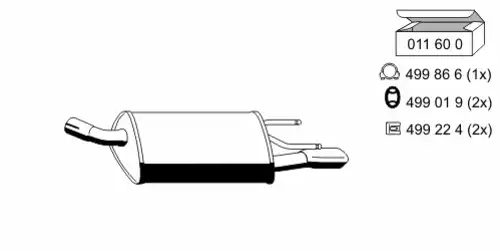 глушитель задняя часть Opel 011105 ERNST