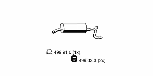 глушитель задняя часть Opel 024020 ERNST
