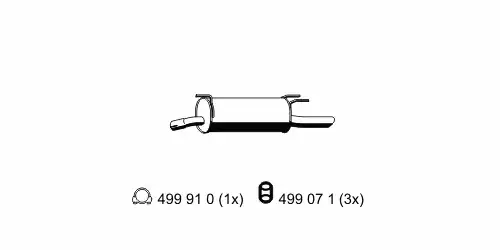 глушитель задняя часть Opel 024280 ERNST