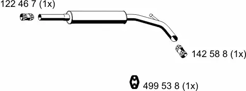 глушитель средняя часть VW 121149 ERNST