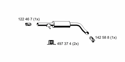 глушитель средняя часть VW 133241 ERNST