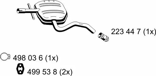 глушитель средняя часть VW 142168 ERNST