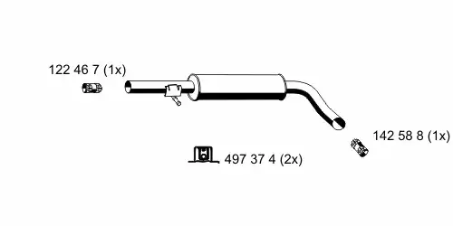 глушитель средняя часть VW 153003 ERNST